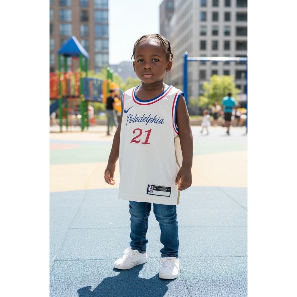 Nike Joel Embiid Philadelphia 76ers Sixers City Jersey youth M (5-6)
